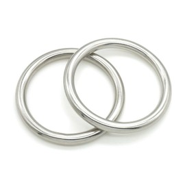 Heavy Duty Stainless Steel Metal O-Ring Welded Metal Round Rings for Camping Belt, Luggage Hardware Accessories (2, 10 x 80mm ID)