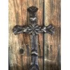 Large Haiti Flower Heart Metal Wall Cross 8" x 12"
