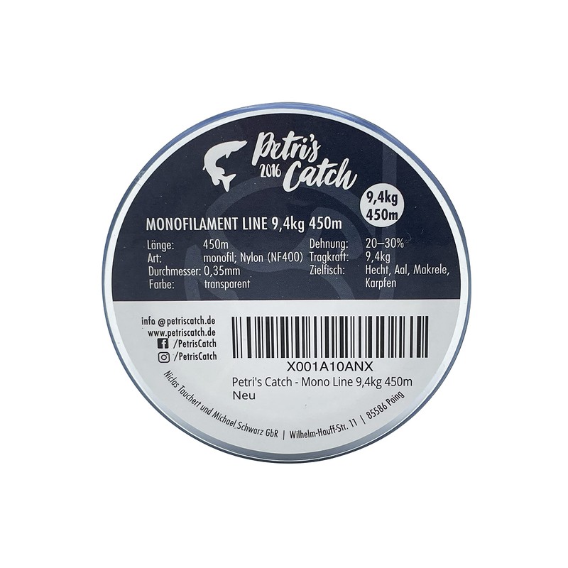 PetrisCatch Monofilament Predator Fishing Line, 450 m, 9.4 kg, 0.35