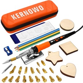 Pyrography Soldering Iron Set, 76-Piece Burning Tool with Adjustable Temperature from 200 to 450°C, Burning Iron Set with Pyrography Pen for Embossing, Carving, DIY Crafts