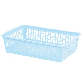 6 x Storage Baskets, Blue, 25 x 15 cm, Baskets, Plastic Basket, Organiser, Storage, Bathroom Basket, Children's Room, Household