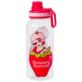 Silver Buffalo Strawberry Shortcake Strawberry Sitting 32oz Twist Spout Plastic Bottle w Sticker Set