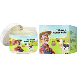 Balsam de miel, Crema humectante con grasa de vaca humectante, Crema nutritiva para la piel seca, Cuidado facial y corporal, Balsam nocturno suave para la piel sensible