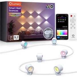 Lumary RGBAICW Smart Wall Sconces, Indoor Wall Lights 9.2ft with 7 LEDs Color Changing DIY Light Fixture for Bedroom, Living Room, Party, Home Decor wall  light Lamp Modern RGB Warm White - Size: 9.2FT / 7 LED