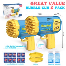 JONEG JONEG Toys for 3-8 Year Old Boys Girls: 2 Pack Bubble Machine for Kids with Bubble Solution, Gifts for 3 4 5 6 7 8 Years Old Boy Birthday Toy for Kid Toddlers Ages 4-6 Outdoor Wedding Bubbles Wands