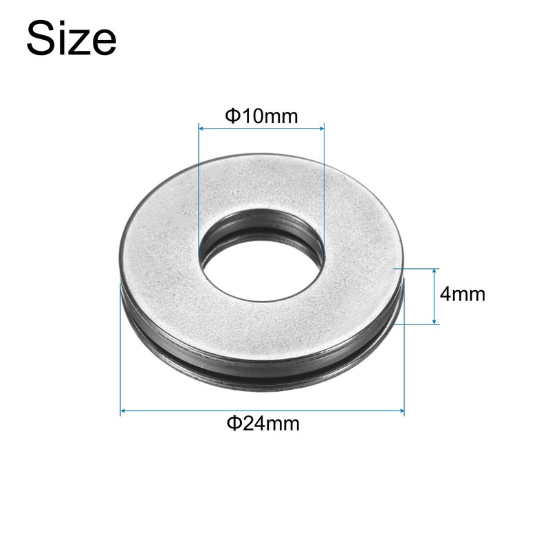 QUARKZMAN AXK1024+2AS Axial Needle Roller Bearings with Washers 10x24x4mm Chrome