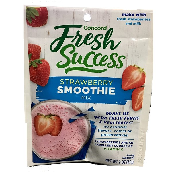 Concord Foods Strawberry Smoothie Mix, 2-Ounce Packages (VALUE Case of 18 Packages)
