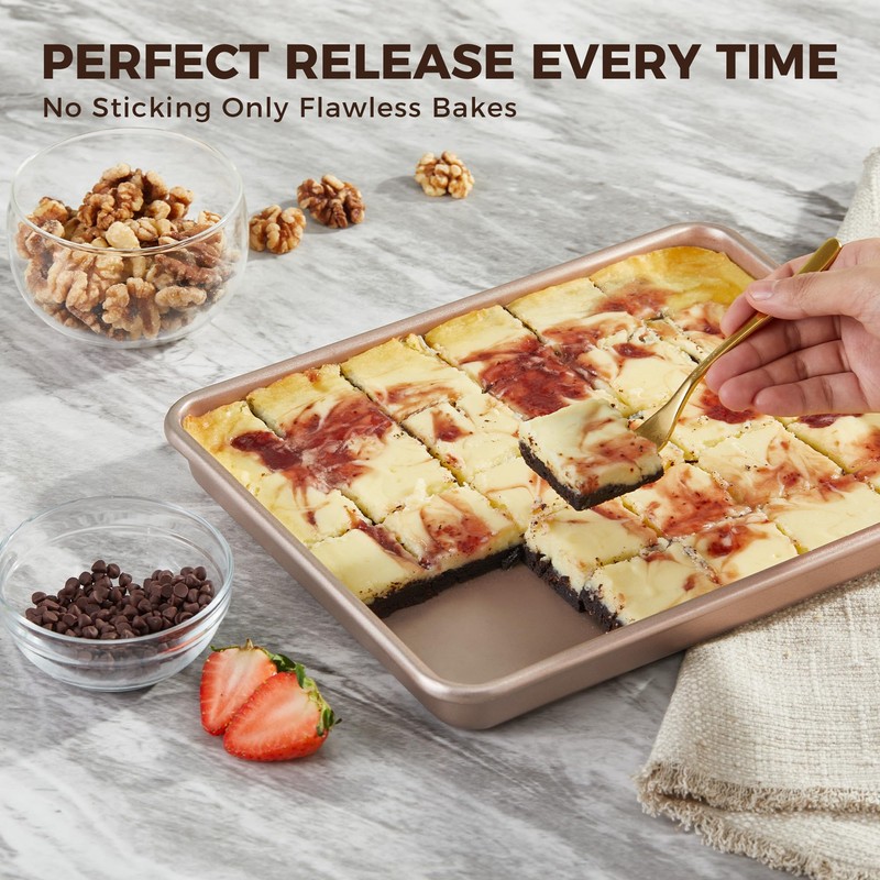 HONGBAKE 2 Pack 11 x 9 Inch Toaster Oven Pans