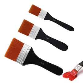 Acrylic Paint Brush Set, 2/4/7cm Flat Paint Brush Large Brushes for Acrylic Painting Professional Paint Brushes Art Paint Brush Set for Paintings, Watercolor, Oil (3PCS)