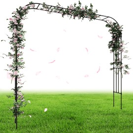 Garden Arch Arbor Trellis, 126" L x 94.5" H, Metal Archway for Climbing Plants Outdoor, Wide Sturdy Garden Arch for Lawn, Party, Ceremony Wedding Decoration