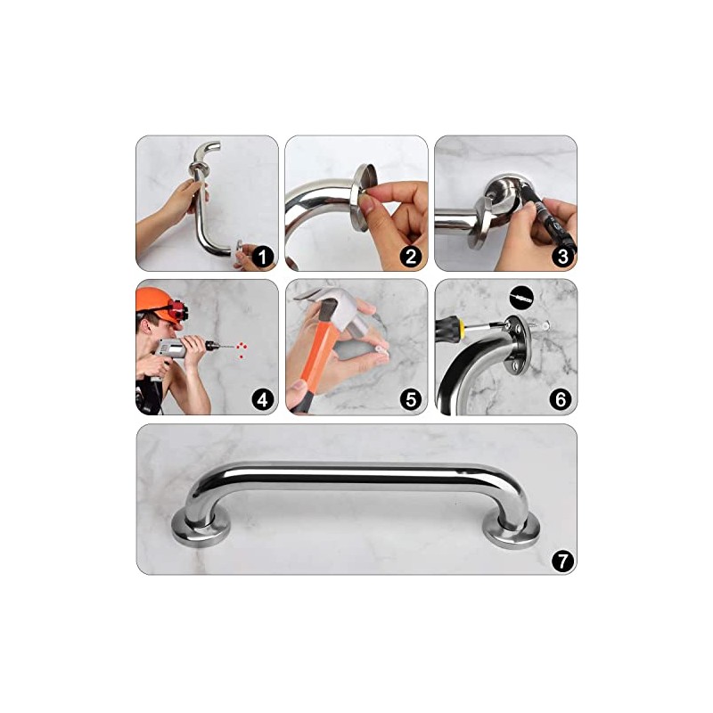 Gotega Shower Grab Bar 2 Pack,Stainless Steel Bathroom Grab Bar