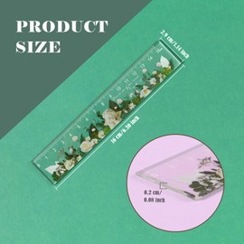 BAYTORY 4 Pack Clear Plastic Rulers 6 Inch, Aesthetic Acrylic Small Ruler, Measuring Drafting Metric Bulk Ruler with Centimeters for School Home Office (Clear Flower 6 Inch)