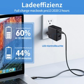 Deummiu 65W USB C Power Supply with 2 Port