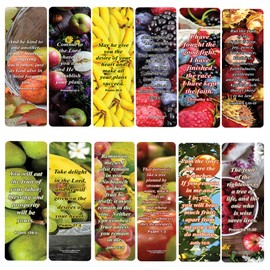 NewEights Fruit of Success Bible Verse Bookmarks (2-Sets X 6 Cards) – Daily Motivational Card Set – Collection Set Book Page Clippers – Ideal for Church Events