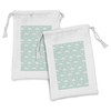Ambesonne Teal and White Fabric Pouch Set of 2, Cartoon