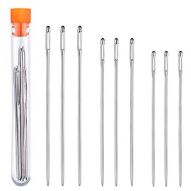 9 PCS Long Sewing Needles - 3 Sizes Stitching Needles, 4.9inch to 6.8inch Big Eye Hand Sewing Needles for Stitching and Crafting Projects