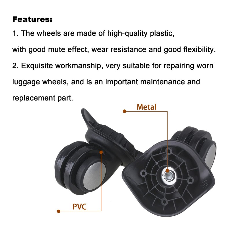 BQLZR Luggage Wheels Spinner Suitcase W003 with Screw for Travel