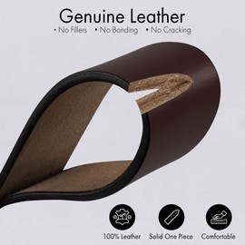 PBF Mens Genuine Leather Classic Jean Belt, Brown With Black Buckle, 42 (Waist 40)