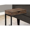 Monarch Specialties BROWN RECLAIMED WOOD-LOOK/BLACK/DRAWER ACCENT, END, SNACK TABLE