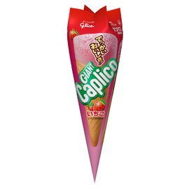 Glico Giant Caprico Strawberry 1 Bottle x 10 Bags