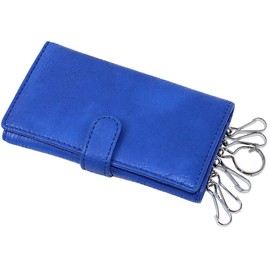 §Day lite market ∞ The moon light's sleeping nowi feel good time 1005 Key Case for Bills and Cards, Women's, 6 Key Case, Design, Women's, Men's, Interior Color, Bicolor, blue/white