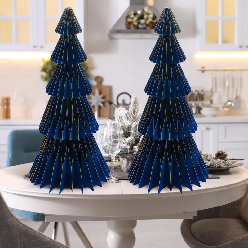 Motipuns 2 Pcs 20 Inch Large Paper Christmas Trees Decorations