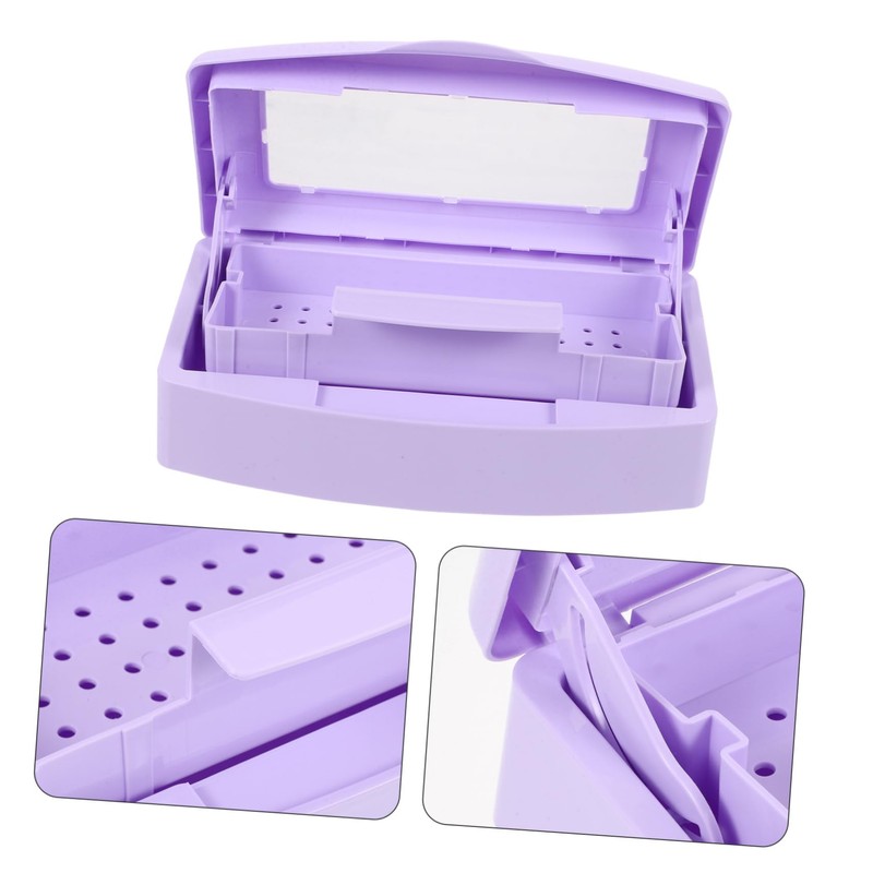Healeved Manicure Tool Cleaning Case Nail Art Tools Sterilizer Non-slip
