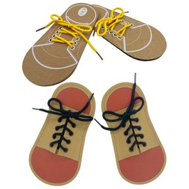 EOWVISN 2 Pairs Of Exercises: Tie Shoelaces Cardboard, Knit Shoelaces Toys, Children'S Shoelace Exercises, Teach Children To Tie Shoelaces, And Children'S Early Education Toys.