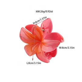 LOHGOU Plumeria Hair Clips, Set of 6, Large, Anti-Slip, Compatible with Thick and Thin Hair, Tropical (Set of 6)