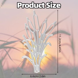 BOXOB Reed Grass Metal Cutting Dies for Card Making, Leave Weed Plant Frame Stamps and Die Cuts for DIY Albums Scrapbooking Wedding Home Decor Paper Crafts Stencil (4.41x2.6in)
