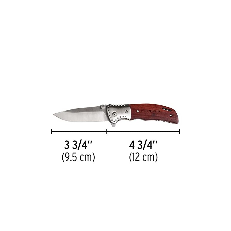 Truper NV-5, Navaja abatible, mango de madera, 4-3/4"