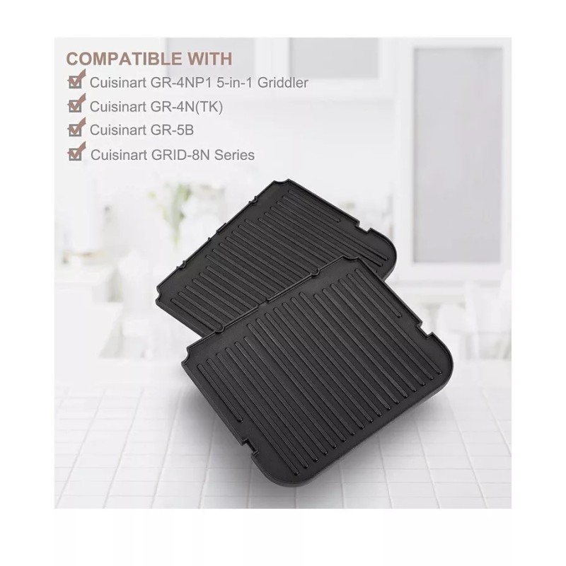 FOCOllK Griddler Plates Replacement for Cuisinart Griddler GR-4NP1 5-in-1,as Cuisinar...