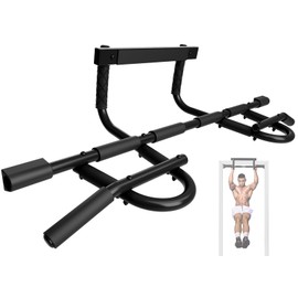 Yes4All Door Pull Up Bar, Heavy Duty Hanging Bar, Pull Up Bar for Doorway, Supports up to 300 lb, Multi-Grip Foam Handles, Fits 30" to 38" Door Frames, Easy Installation for Home Gym Use, Black