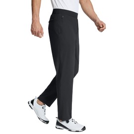 BALEAF Men's Golf Pants Stretch Quick Dry Lightweight Work Casual Pants Zipper Pockets Black M