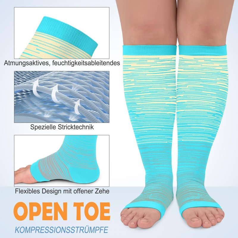 ACTINPUT 3 Pairs of Compression Stockings for Men and Women,