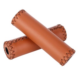 Bicycle Handlebar Grips, 3.3 x 12.5 cm / 1.3 x 4.9 Inch PU Leather Ergonomic Bicycle Handlebar Grips for 22 mm Scooter Mountain Road Bike Handlebars, Bicycle Grips for Children Girls Boys