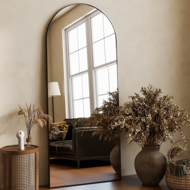 HARRITPURE 64"x21" Arched Full Length Mirror Free Standing Leaning Wall-Mounted