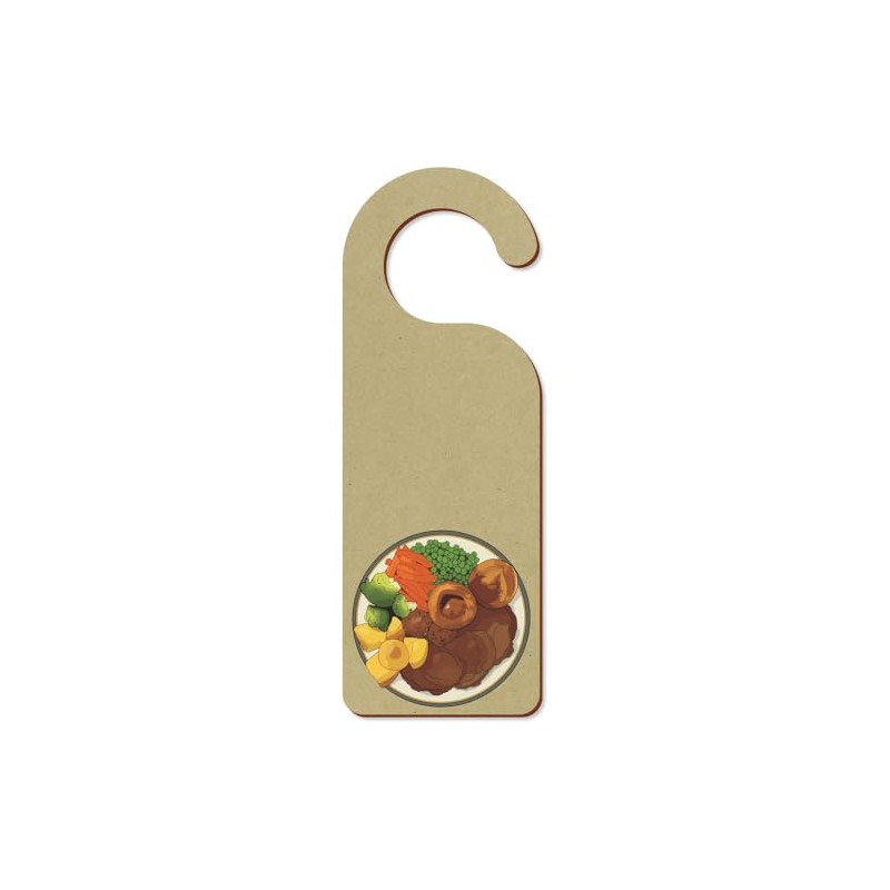 'Roast Dinner Plate' 200mm x 72mm Door Hanger/Sign (DH00042270)