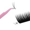 Samcos Eyelash Tweezers Pink Straight Stainless Steel Fine Work False