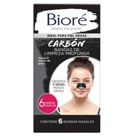 Biore Bandas de Limpieza Profunda con Carbon Natural, 6 Piezas