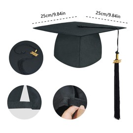 Tibroni Bachelor Hat Graduation Hat Graduation Hat Black Graduation Cap Graduation Master Hat Graduation Gifts for Graduation Parties from Study, University, College, Graduation School, Unisex,