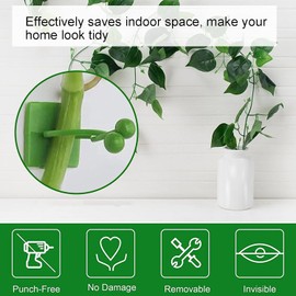 Clips Auto Adhesivos de la Pared de la Planta de 100 Piezas de Planta, el Clip de Inicio de la Planta de Instalación Fácil para el Jardín de Plantas de Interior, Material de ABS