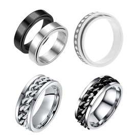 SHOWERORO 5pcs Titanium Steel Fidget Set Bead Band for Anxiety Management Lightweight and Design for Adults and Teens
