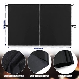 Car Window Shade Kits 3Pcs, Sun Shade Privacy Curtain, Side Window Sunshade Cover, Anti-peep Blackout, Universal Car Front Rear Blocks Sun Shield for Sleeping,Camping,Baby (Black)