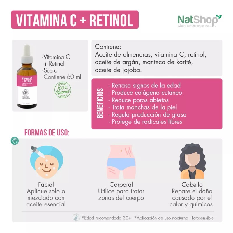 Nat Sop Suero Vitamina C + Retinol - 60ml