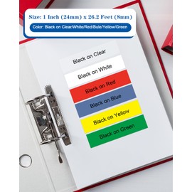 6-Pack TZe TZ Tape 24mm 0.94 Laminated Colored Compatible for Brother P Touch Label Maker Tape TZe-251 151 451 551 651 751 Refills for PT-D600 P700 P710BT PT-D610BT P910BT PT-P750W, 1 Inch x 8m
