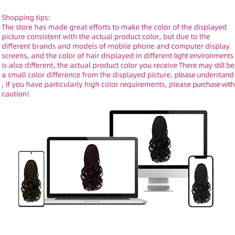 SYXLCYGG Black Ponytail Clip Claw Pony tail 16" Wavy 4.5