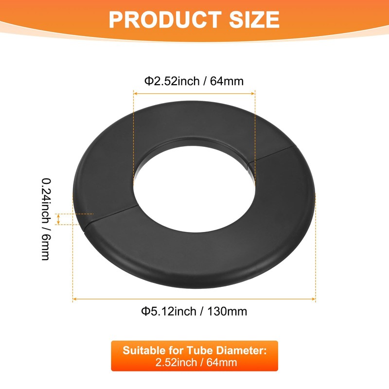 M METERXITY 1-Pack Wall Split Flange, ABS Round Self-Adhesive Escutcheon
