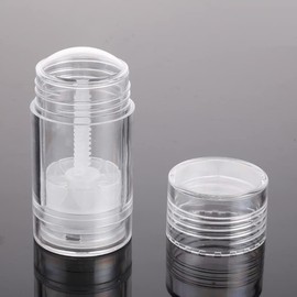 2 Pieces 50ml Clear Empty Deodorant Containers Twist-up Deodorant Containers Empty Deodorant Tubes Bottom Filling Deodorant Bottles for DIY Cosmetic Lip Balm Tubes