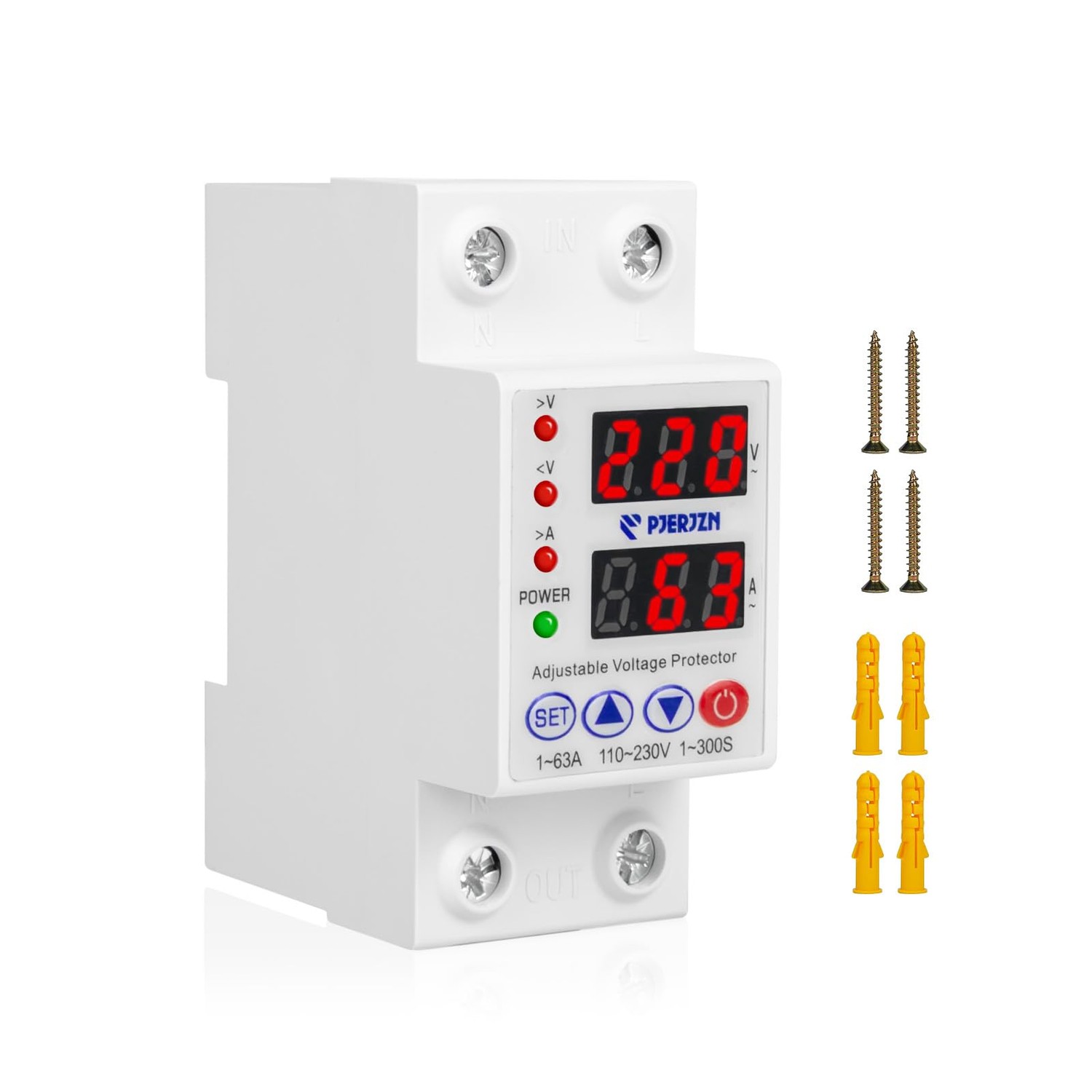 Pjerjzn Adjustable Miniature Circuit Breaker Protection Breaker 110 ...